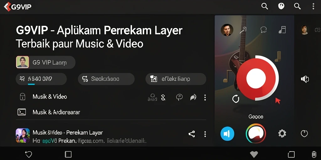 Antarmuka G9VIP untuk merekam layar dengan mudah.