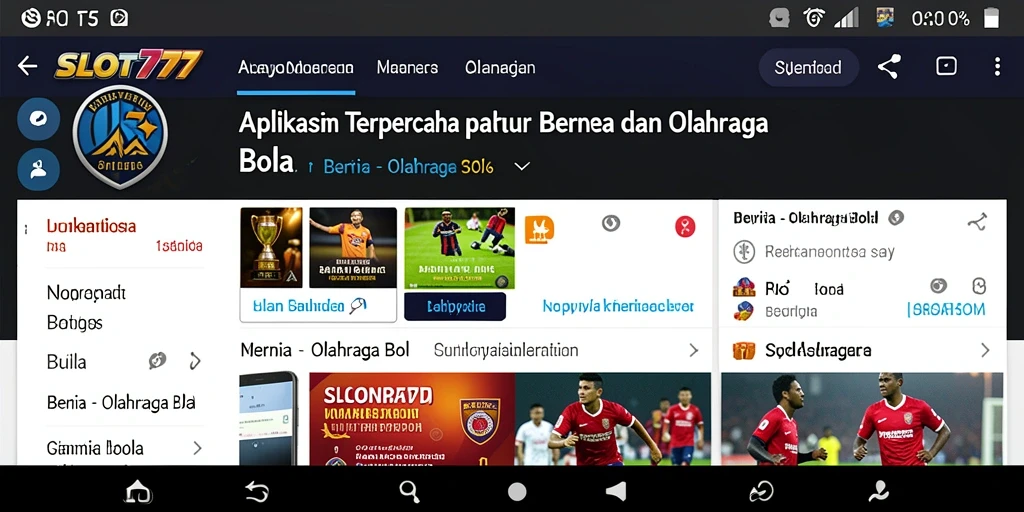 Tampilan antarmuka aplikasi SLOT777 yang menawan dan informatif.