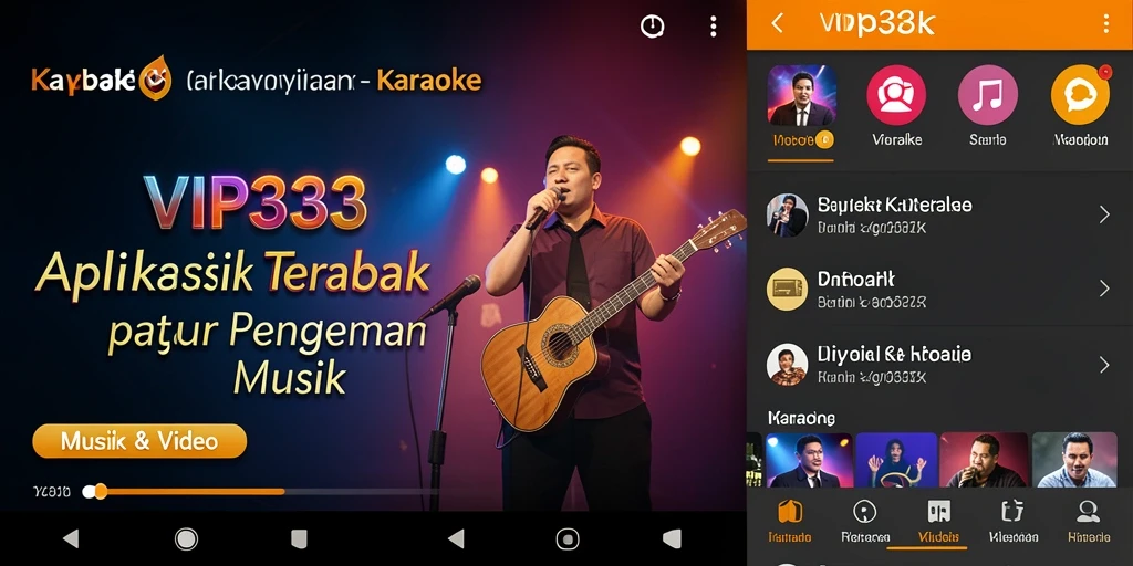 Tampilan antarmuka aplikasi karaoke VIP333 yang menarik dan fungsional.