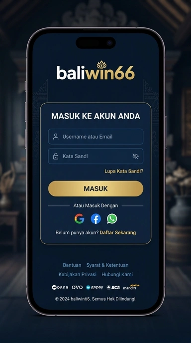 Tampilan halaman login baliwin66